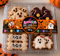Pet Candy Box Halloween SprinklesPet 150 g, detalhe da embalagem e dos biscoitos