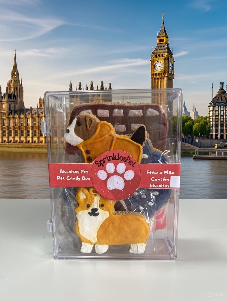 Pet Candy Box SprinklesPet coleção Londres com biscoitos decorados